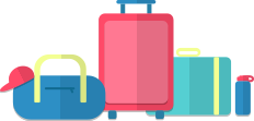 Three vector suitcases